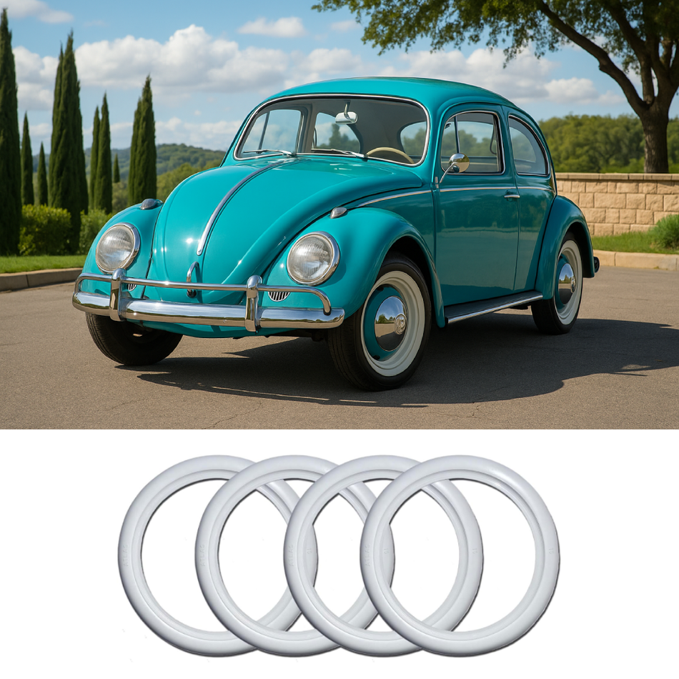 Atlas Beyaz Lastik Yanağı - 15 Jant 2 Inch (4 Lü Set)