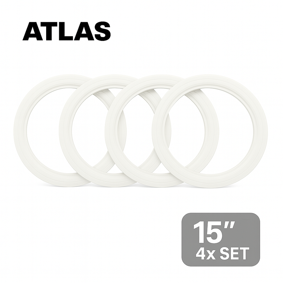 Atlas Beyaz Lastik Yanağı - 15 Jant 2 Inch (4 Lü Set)