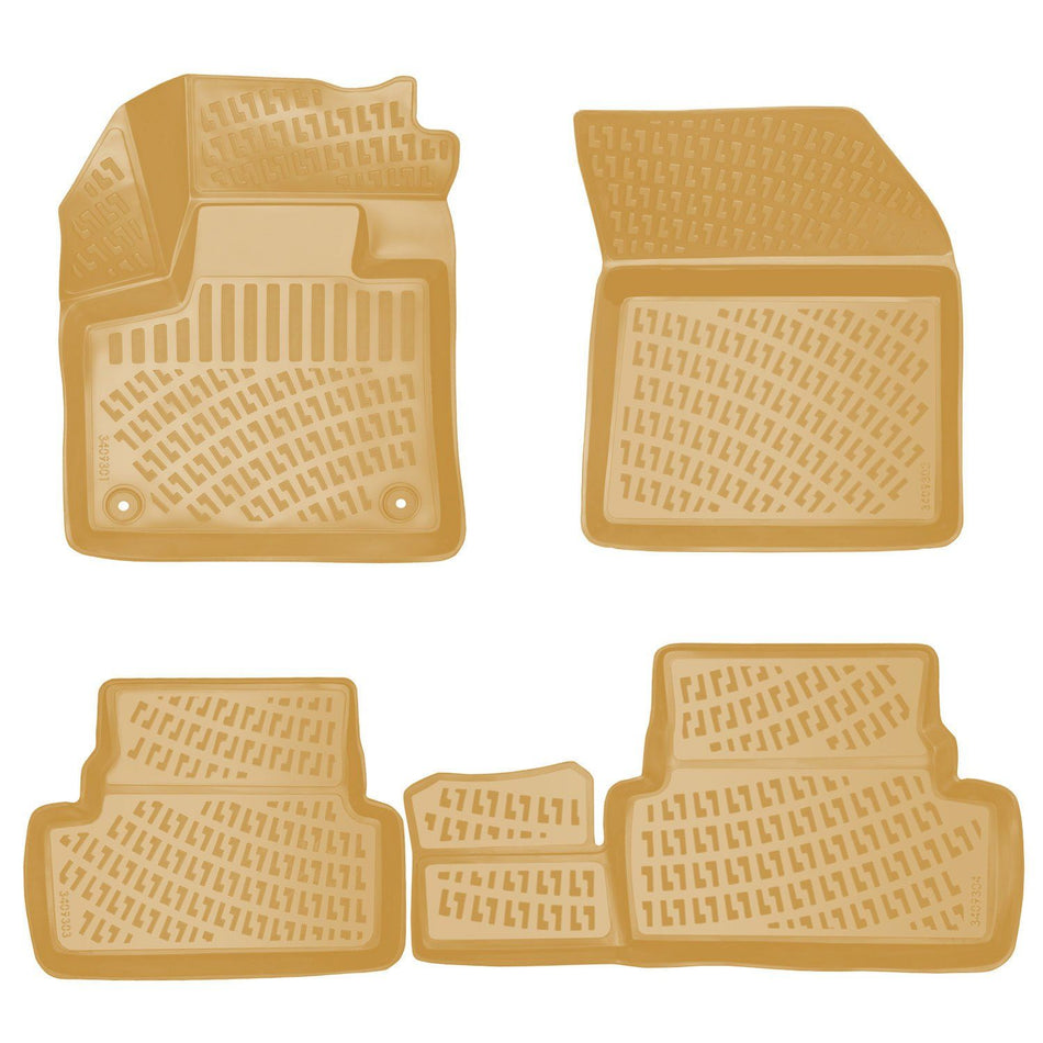 Rizline Ds 7 Crossback 2018-2022 Puretech & BlueHDI İle Uyumlu 3D Havuzlu Paspas Bej