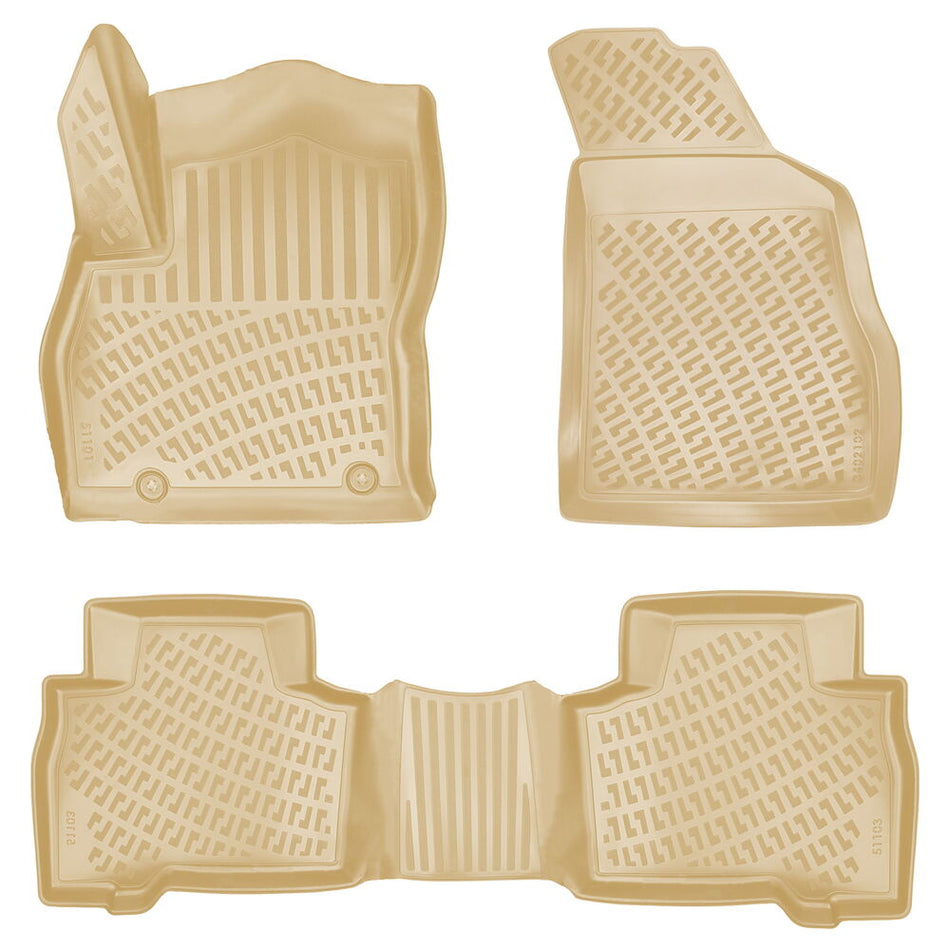 Rizline Fiat Fiorino 2007-2019 İle Uyumlu 3D Havuzlu Paspas Bej