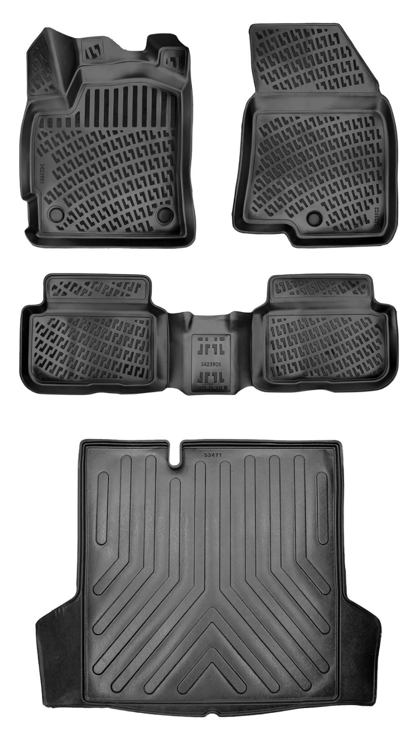 Rizline Dacia Logan 3 Sedan Eu 2021 Sonrası 3D Araca Özel Paspas ve Bagaj Havuzu Bmy