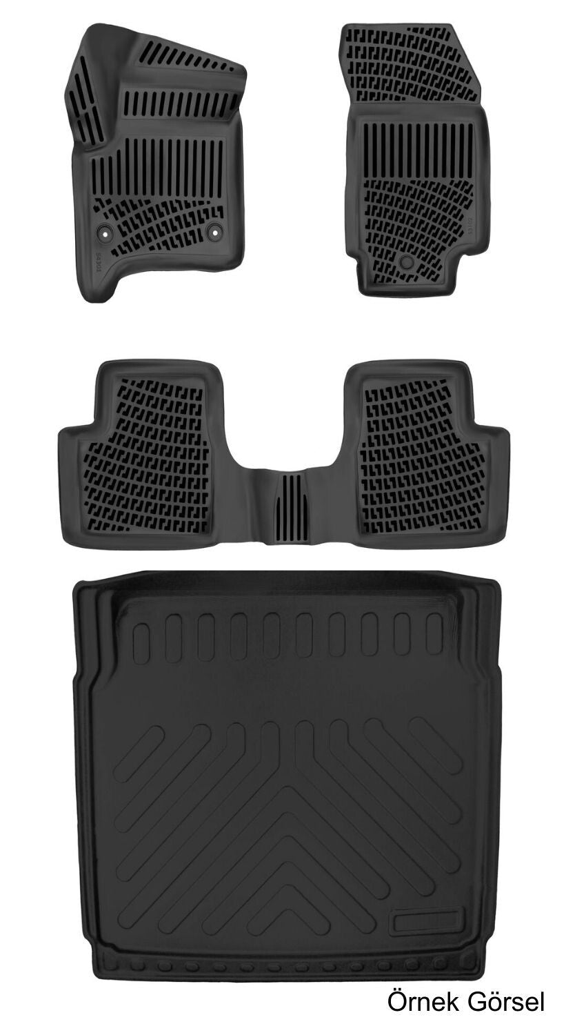 Rizline Citroen C3 Aircross 2025 Sonrası Hybrid (Sabit Zemin) 3D Araca Özel Paspas ve Bagaj Havuzu Set Bmy