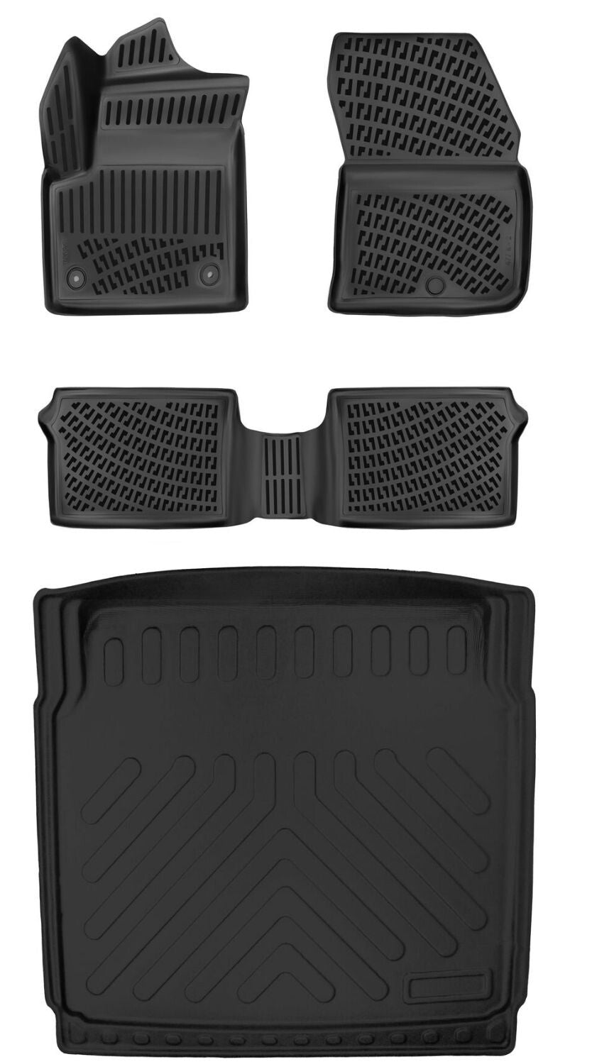 Rizline Citroen C3 Aircross 2025 Sonrası Elektrikli (Sabit Zemin) 3D Araca Özel Paspas ve Bagaj Havuzu Set Bmy