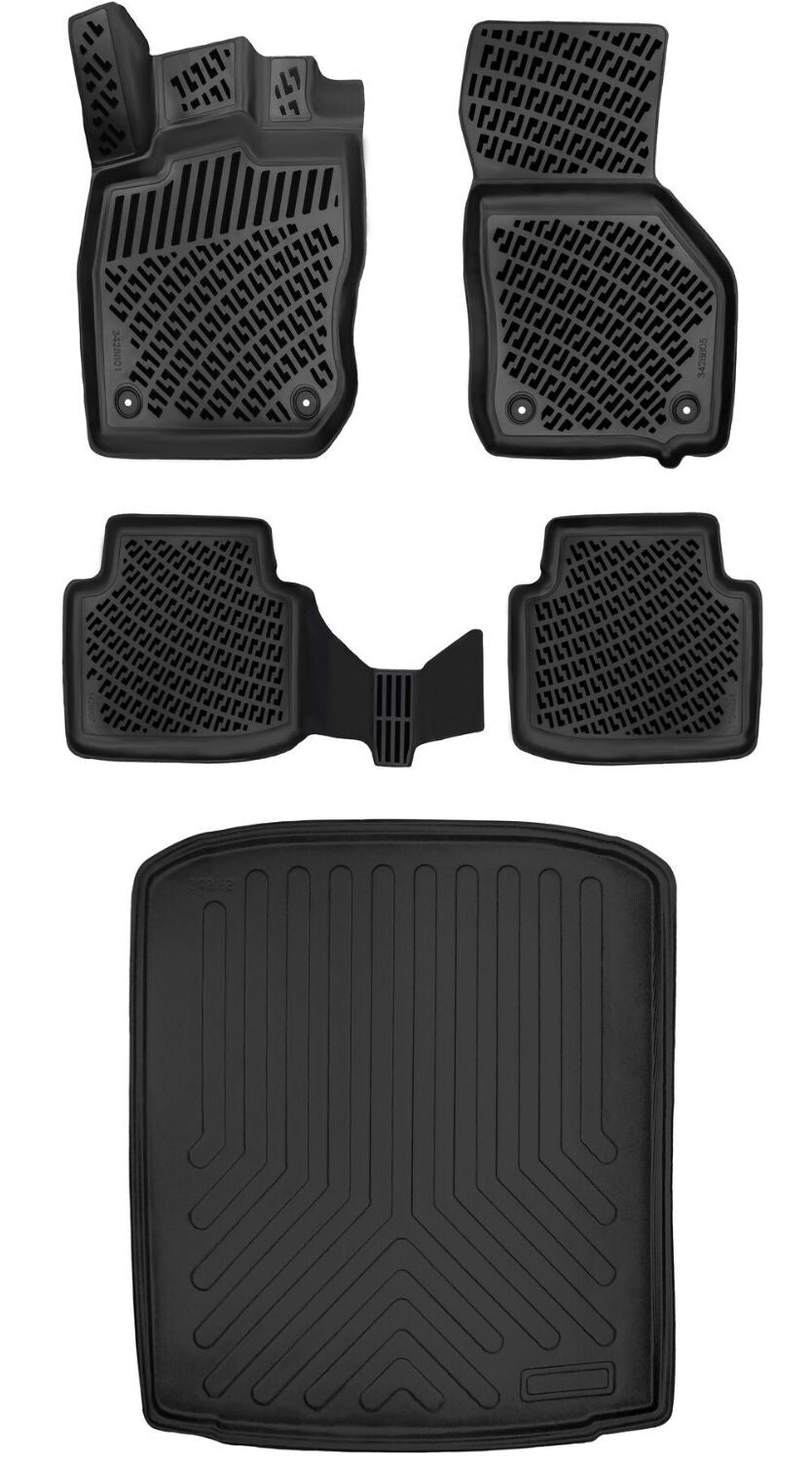 Rizline Skoda Superb 2024 Sonrası 3D Araca Özel Paspas ve Bagaj Havuzu Set Bmy