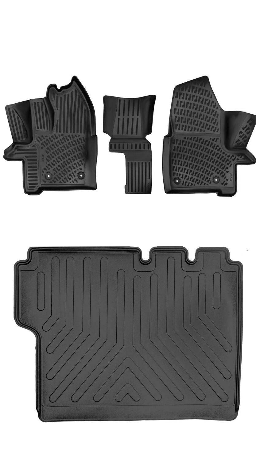 Rizline Ford Tourneo Custom 8+1 2012-2023 (Şoför +1 Yolcu Koltuğu - Otomatik Vites) 3D Araca Özel Paspas ve Bagaj Havuzu Set Bmy