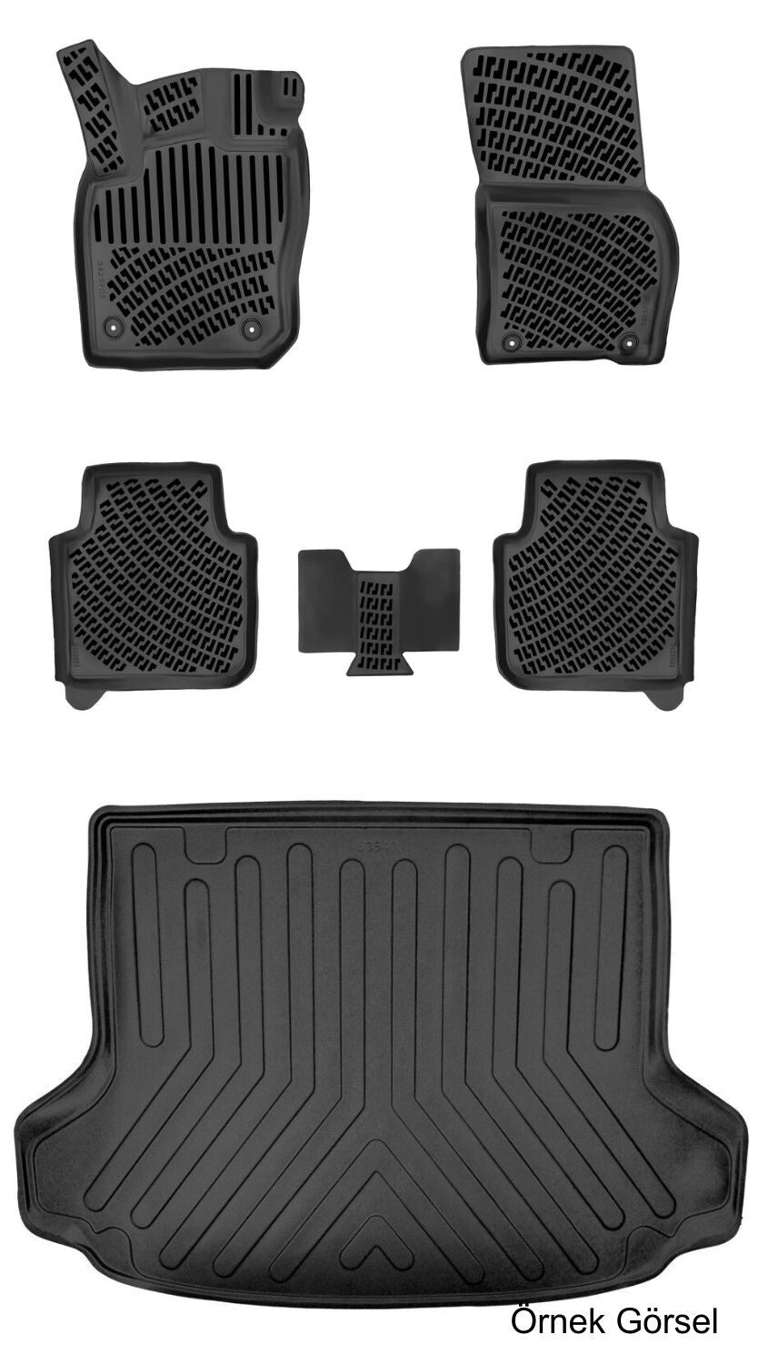 Rizline Volkswagen Tayron 2024 Sonrası (Alt) 3D Araca Özel Paspas ve Bagaj Havuzu Set Bmy