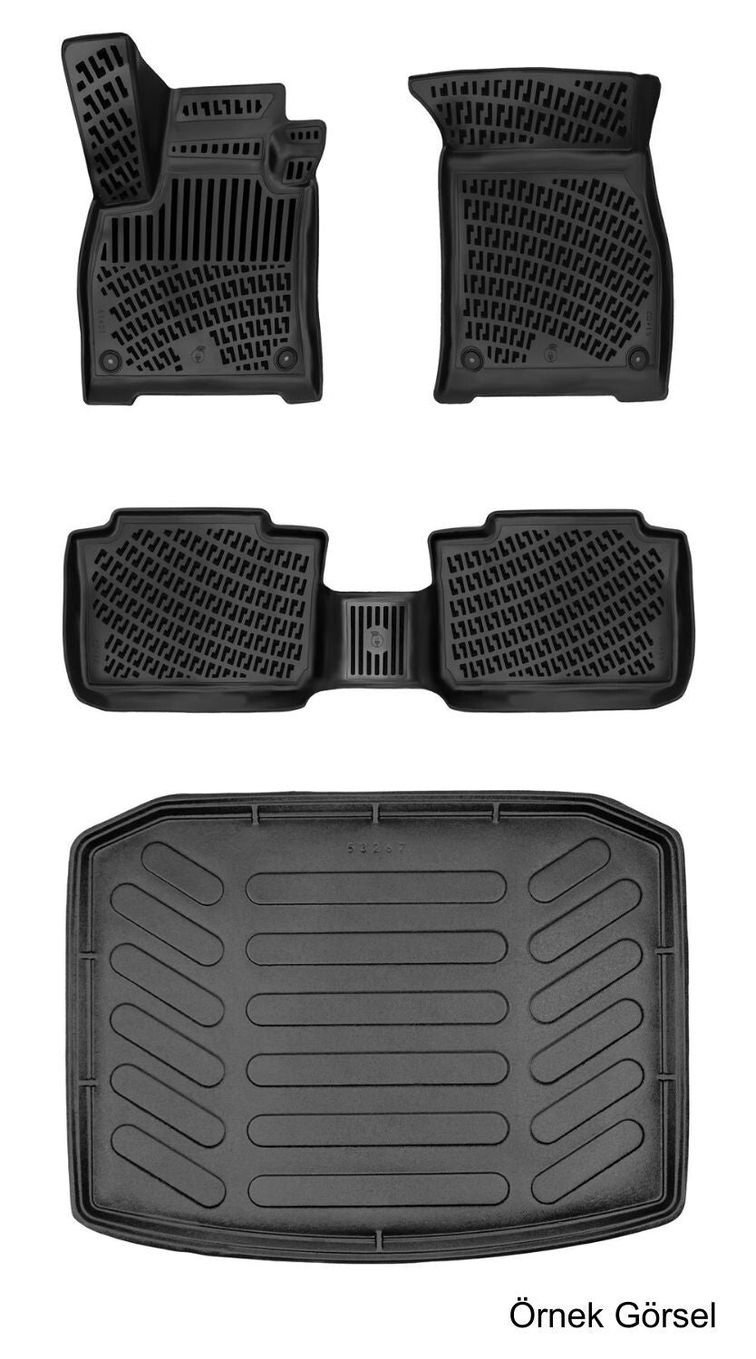 Rizline Peugeot 5008 2024 Sonrası Mhev - Hybrid 5 Koltuklu 3D Araca Özel Paspas ve Bagaj Havuzu Set Bmy