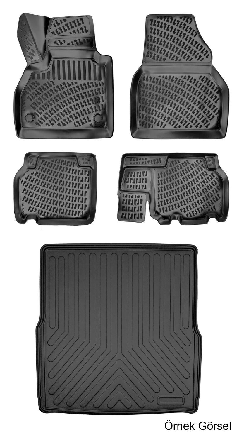 Rizline Renault Kangoo Combi 2007-2014 3D Araca Özel Paspas ve Bagaj Havuzu Set Bmy