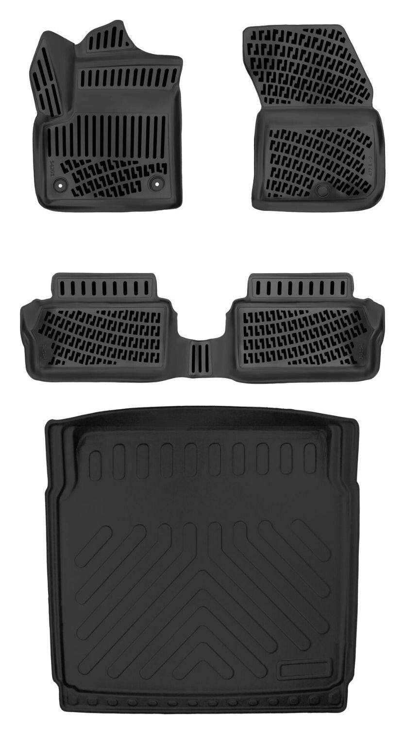 Rizline Citroen C3 Elektrikli 2024 Sonrası (Sabit Zemin) 3D Araca Özel Paspas ve Bagaj Havuzu Set Bmy