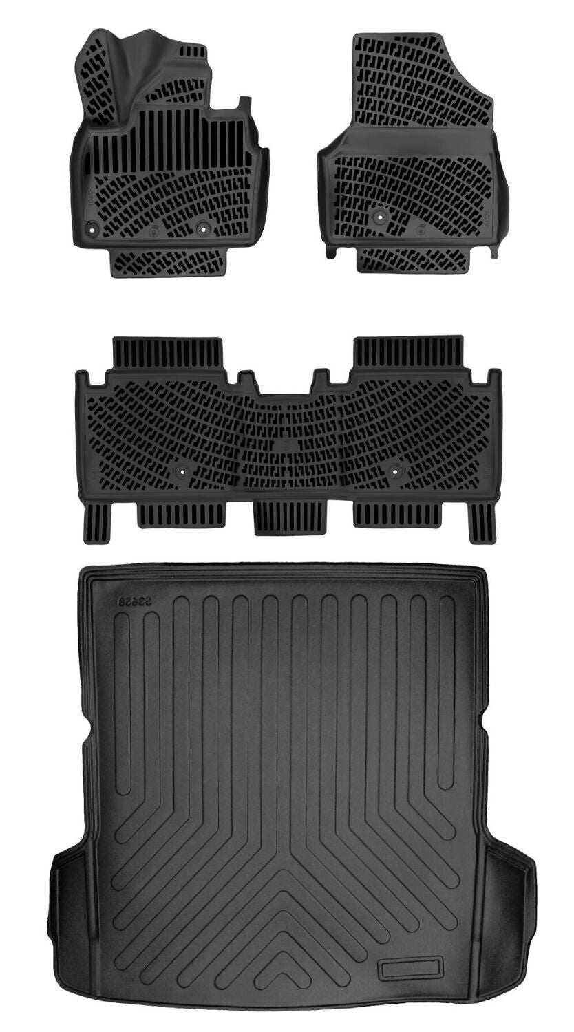 Rizline Kia Ev9 2024 Sonrası (4-5 Koltuklu) 3D Araca Özel Paspas ve Bagaj Havuzu Set Bmy