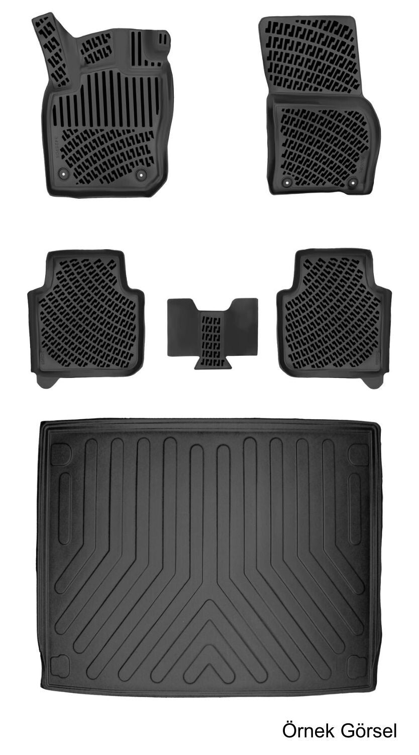 Rizline Volkswagen Tayron 2024 Sonrası (Üst) 3D Araca Özel Paspas ve Bagaj Havuzu Set Bmy