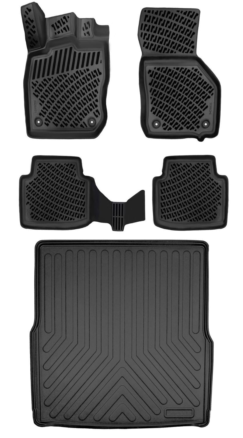 Rizline Volkswagen Passat B9 Variant 2023 Sonrası (Üst) 3D Araca Özel Paspas ve Bagaj Havuzu Set Bmy