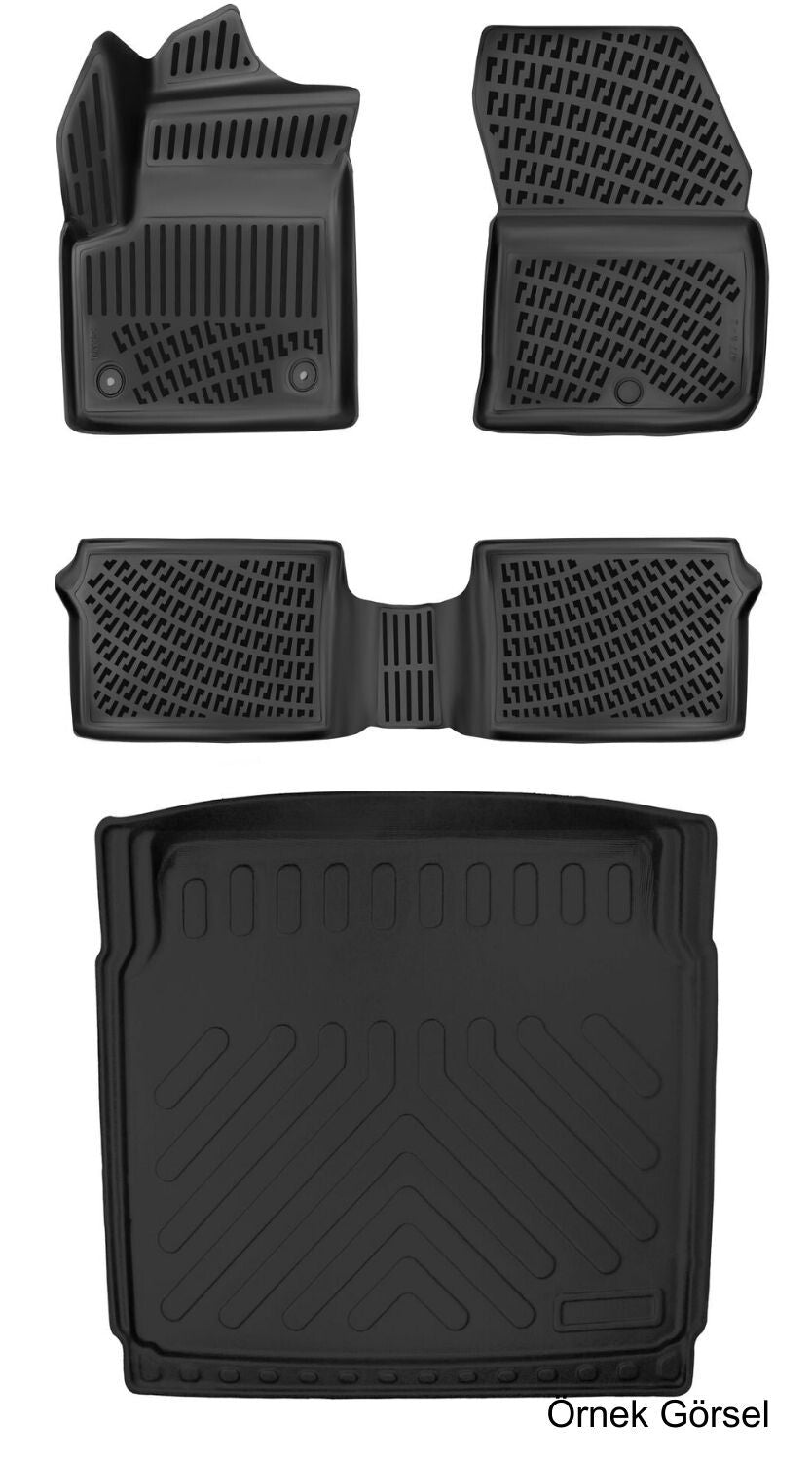 Rizline Citroen C3 Aircross 2025 Sonrası Elektrikli (Alt) 3D Araca Özel Paspas ve Bagaj Havuzu Set Bmy