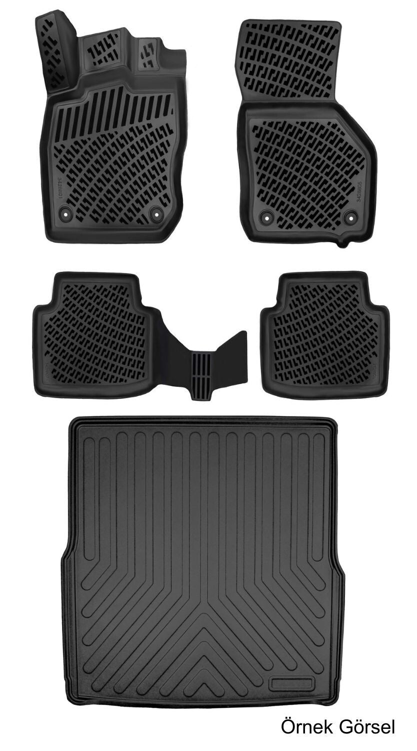 Rizline Volkswagen Passat B9 Variant 2023 Sonrası (Alt) 3D Araca Özel Paspas ve Bagaj Havuzu Set Bmy