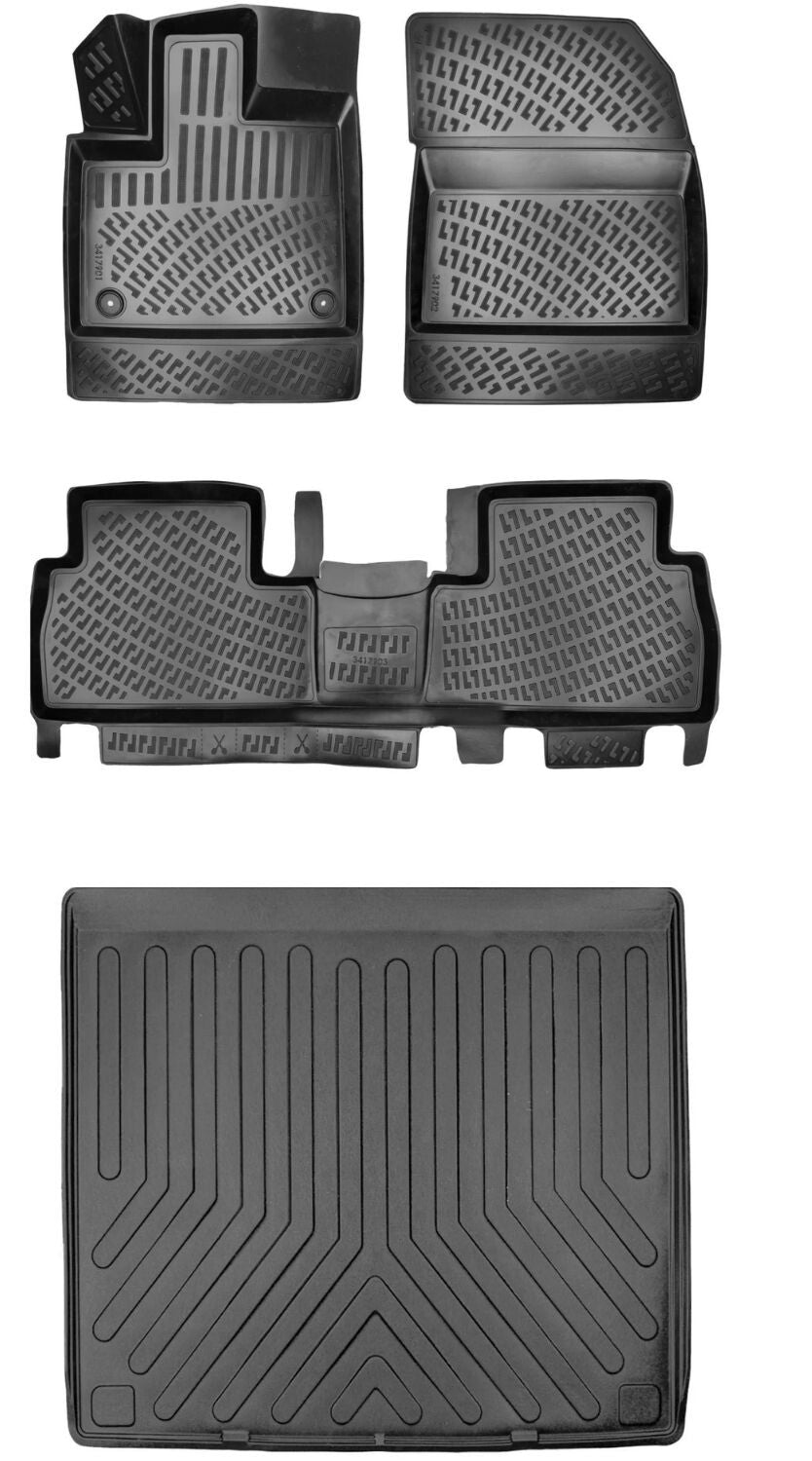 Rizline Fiat Doblo Demirsiz 2023 Sonrası 3D Araca Özel Paspas ve Bagaj Havuzu Bmy