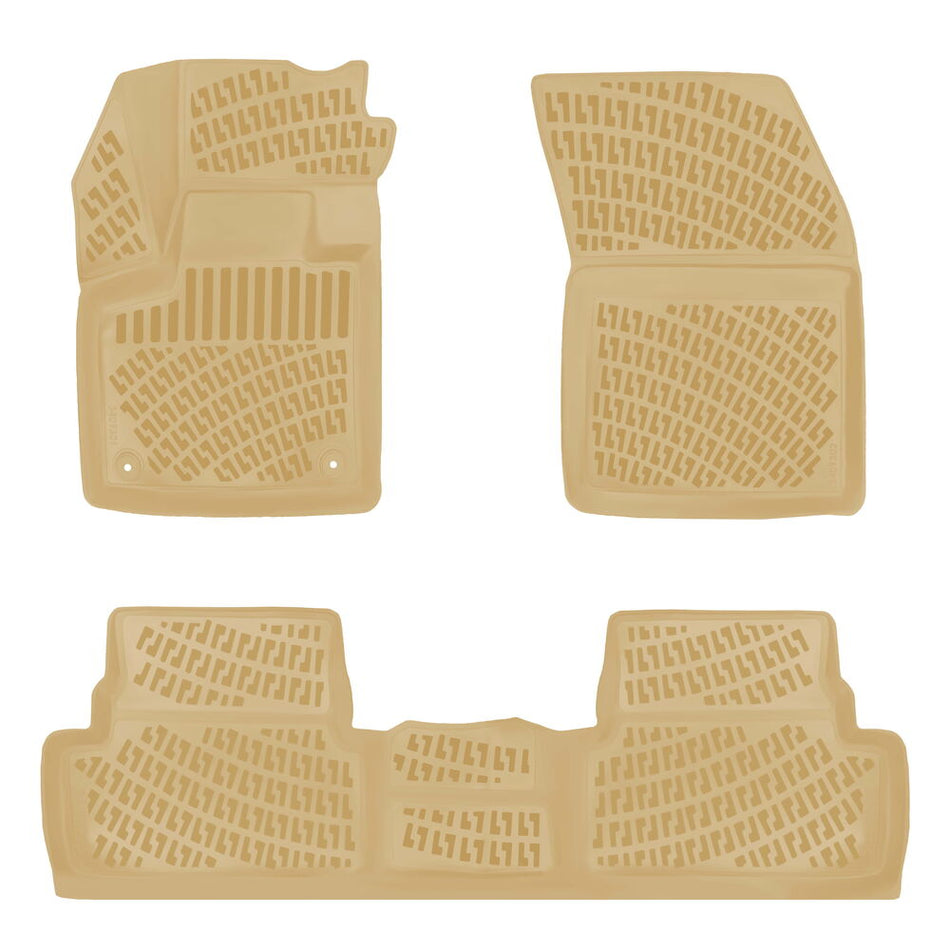 Rizline Peugeot 3008 2016-2023 İle Uyumlu 3D Havuzlu Paspas Bej