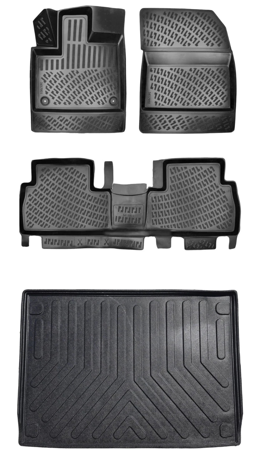 Rizline Opel Combo 2019 Sonrası (Katlanabilir Ön Yolcu Koltuğu Paspas)(Bagaj Demirli B.h.) 3D Araca Özel Paspas ve Bagaj Havuzu Set Bmy