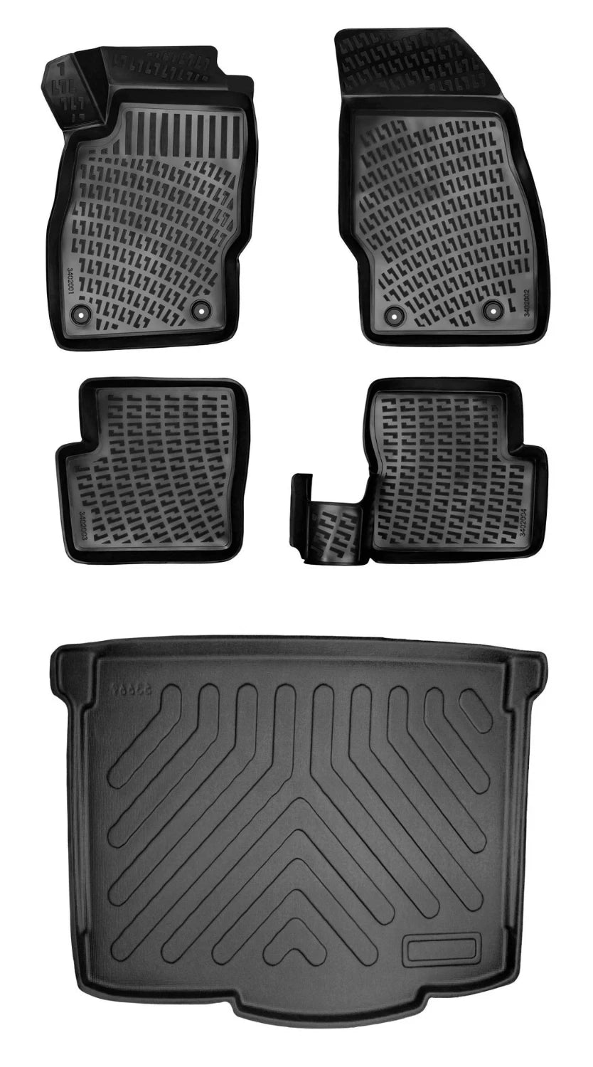 Rizline Opel Corsa E 2014-2019 (Alt) 3D Araca Özel Paspas ve Bagaj Havuzu Set Bmy