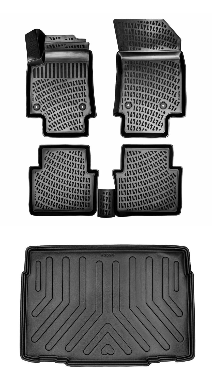 Rizline Opel Crossland 2020 Sonrası (Alt) (Sabit Zemin) 3D Araca Özel Paspas ve Bagaj Havuzu Set Bmy