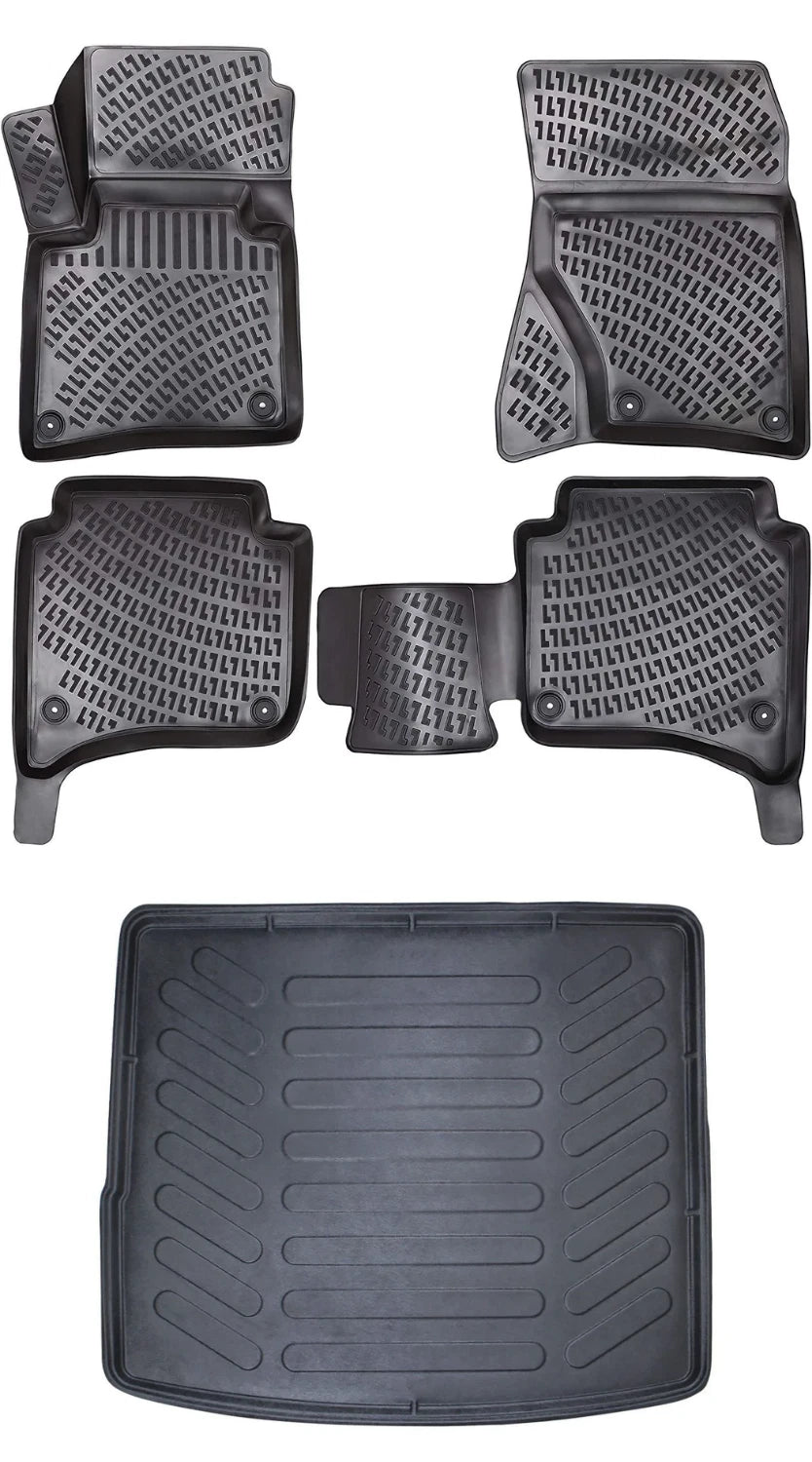 Rizline Volkswagen Touareg 2 Bölge Klimalı 2010-2018 3D Araca Özel Paspas ve Bagaj Havuzu Bmy