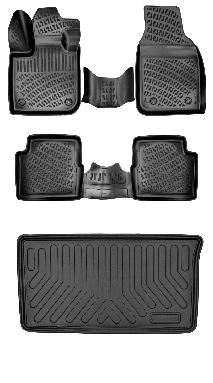 Rizline Fiat 500 E (Elektrikli) 2020 Sonrası 3D Araca Özel Paspas ve Bagaj Havuzu Bmy
