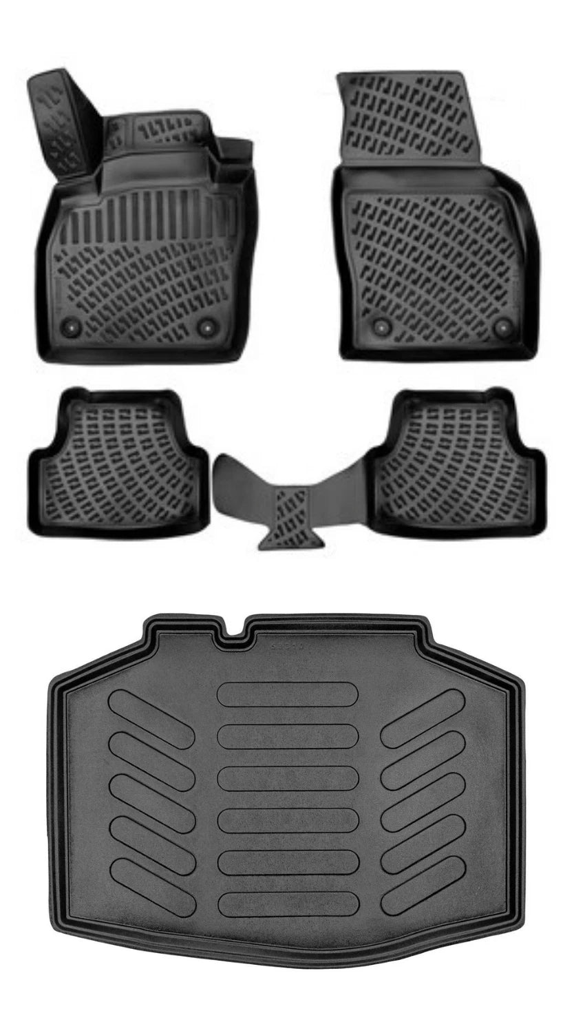 Rizline Volkswagen Polo 2023 Sonrası (Impression Paket-Standart Zemin) 3D Araca Özel Paspas ve Bagaj Havuzu Set Bmy