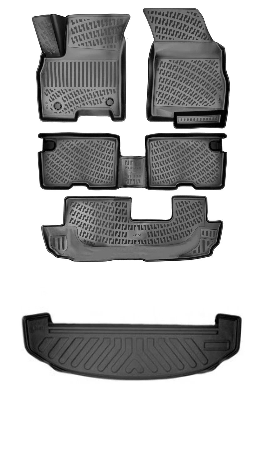 Rizline Chery Tiggo 8 Pro Excellent Paket 7 Koltuklu 2020 Sonrası 3D Araca Özel Paspas ve Bagaj Havuzu SET Bmy