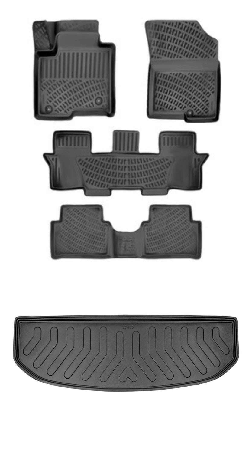 Rizline Kia Sorento 2021 Sonrası Hybrid 7 Koltuklu (7 Kişilik Araç) 3D Araca Özel Paspas ve Bagaj Havuzu Set Bmy