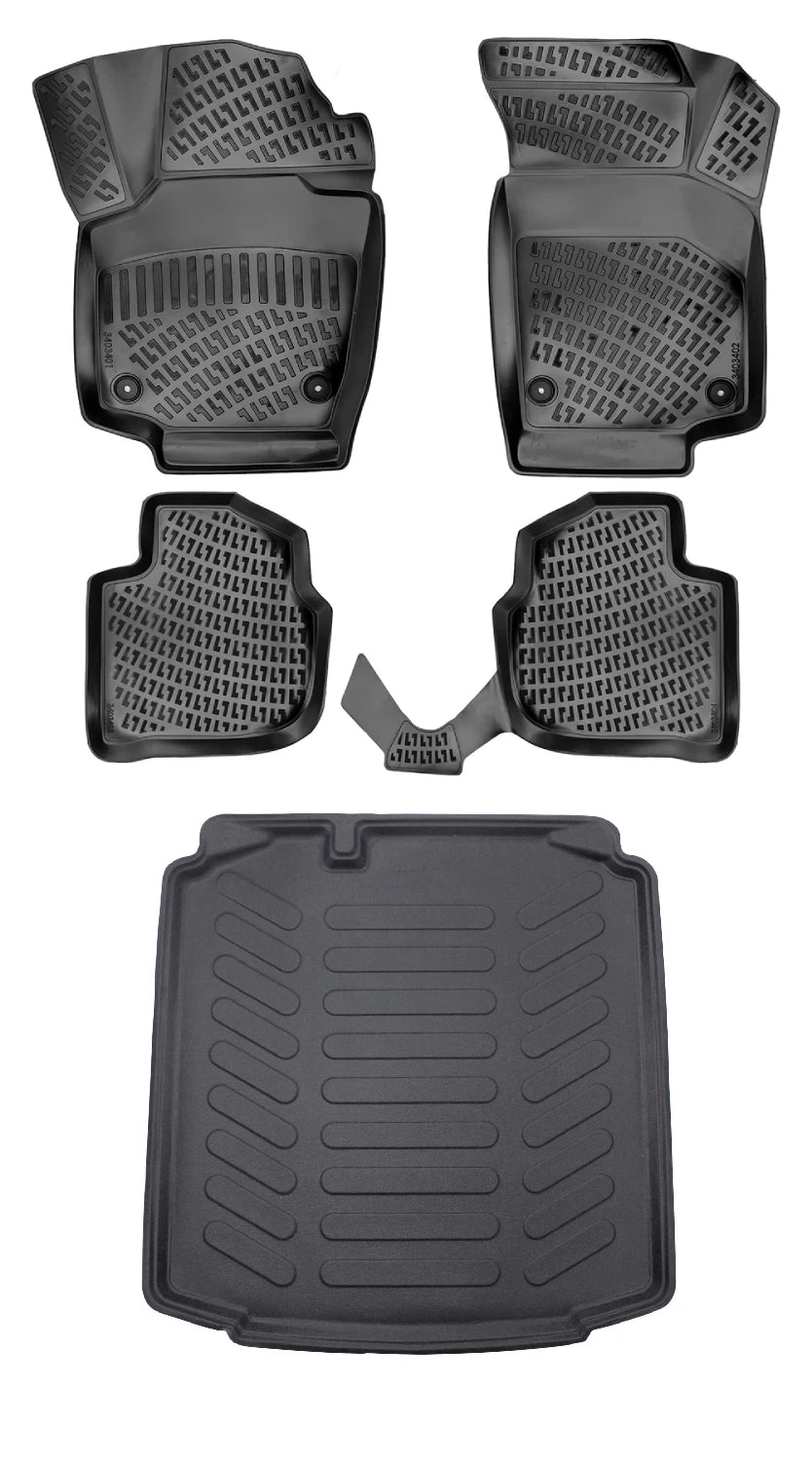 Rizline Skoda Rapid Sedan 2012 Sonrası 3D Araca Özel Paspas ve Bagaj Havuzu Bmy