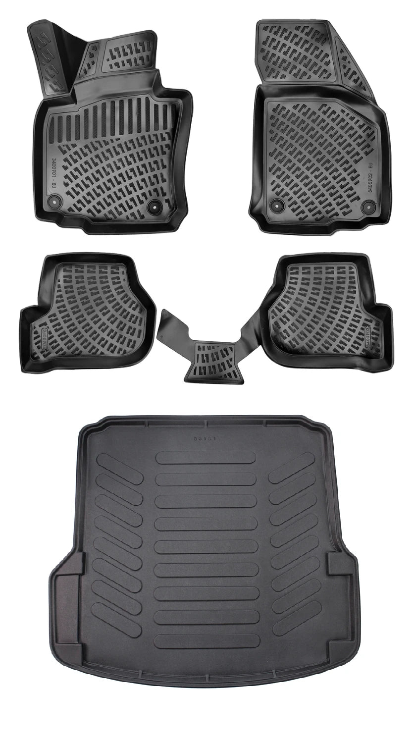 Rizline Skoda Octavia A5 Kasa 2004-2013 3D Araca Özel Paspas ve Bagaj Havuzu Bmy