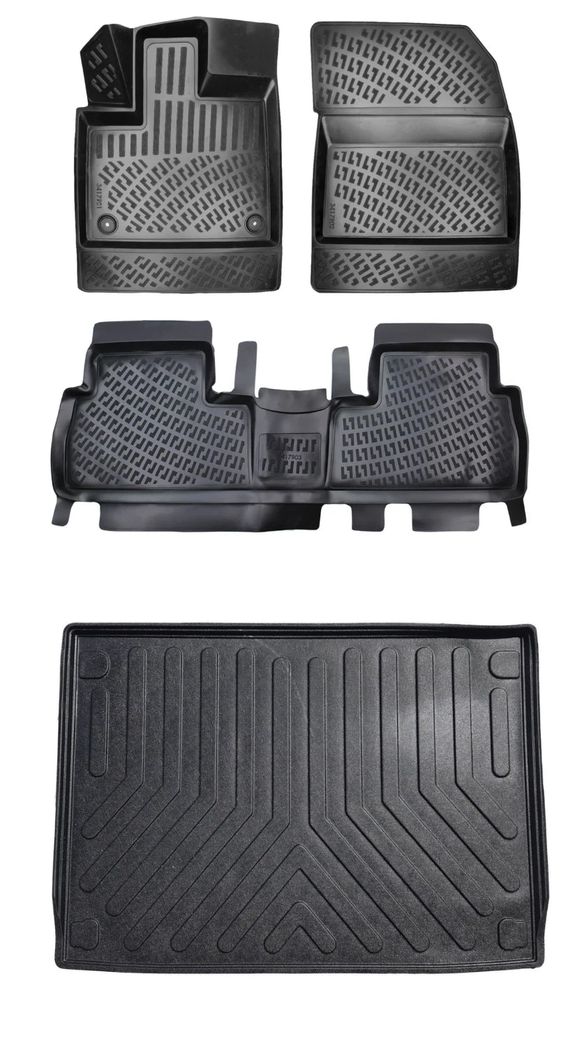 Rizline Opel Combo 2019 Sonrası (Katlanmayan Ön Yolcu Koltuğu Paspas)(Bagaj Demirli B.h.) 3D Araca Özel Paspas ve Bagaj Havuzu Set Bmy