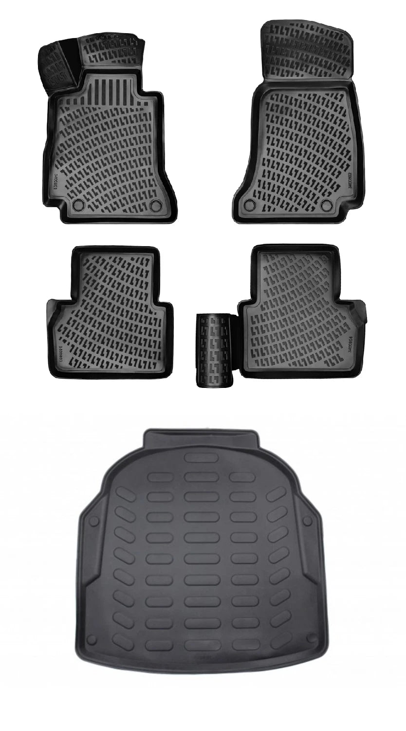 Rizline Mercedes E Serisi W213 Plastik Setli Bagaj 2017-2023 3D Araca Özel Paspas ve Bagaj Havuzu Bmy