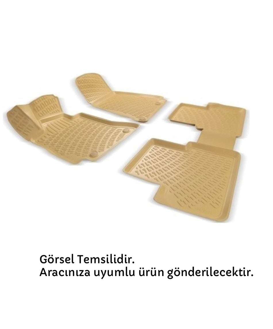 Rizline Opel Grandland 2021-2024 İle Uyumlu 3D Havuzlu Paspas Bej