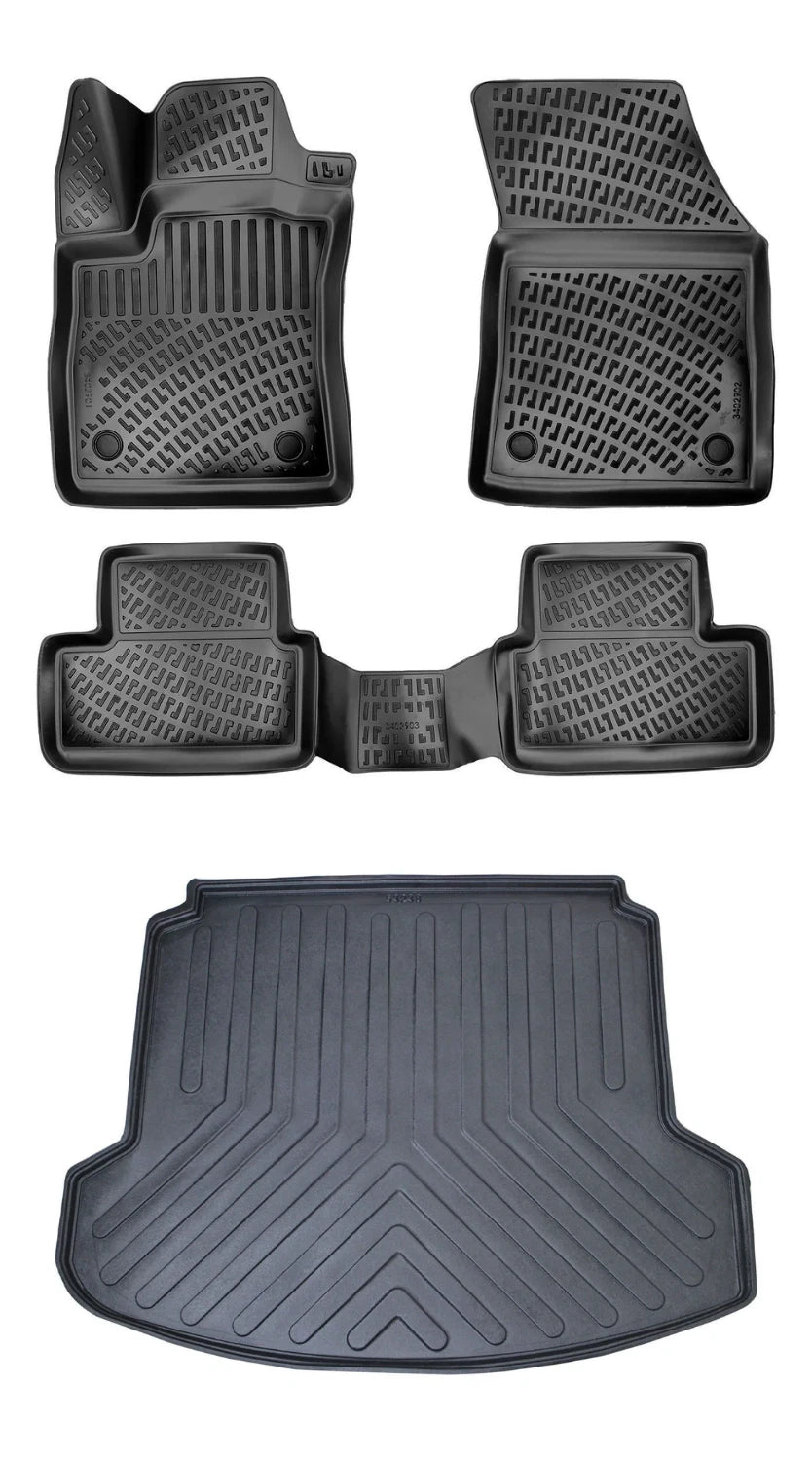 Rizline Renault Megane 4 Sedan Çift Kulaklı 2016 Sonrası 3D Araca Özel Paspas ve Bagaj Havuzu Bmy