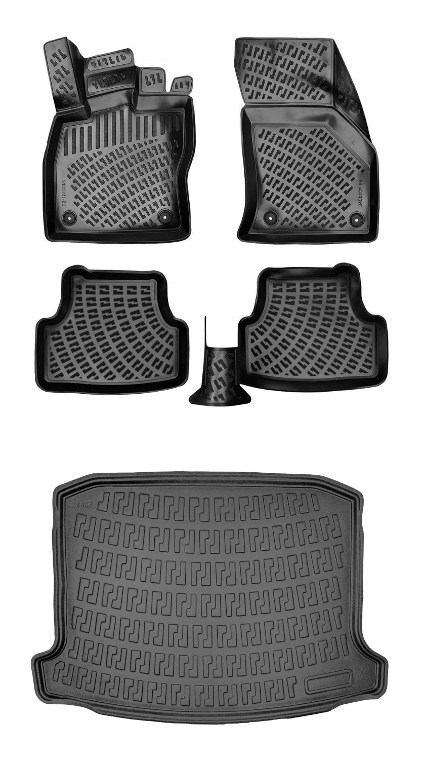 Rizline Cupra Ateca 2022 Sonrası (Sabit Zemin - Çift Kulak) 3D Araca Özel Paspas ve Bagaj Havuzu Set Bmy