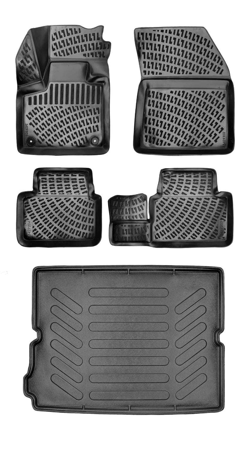 Rizline Peugeot 5008 2017-2023 3D Araca Özel Paspas ve Bagaj Havuzu Bmy