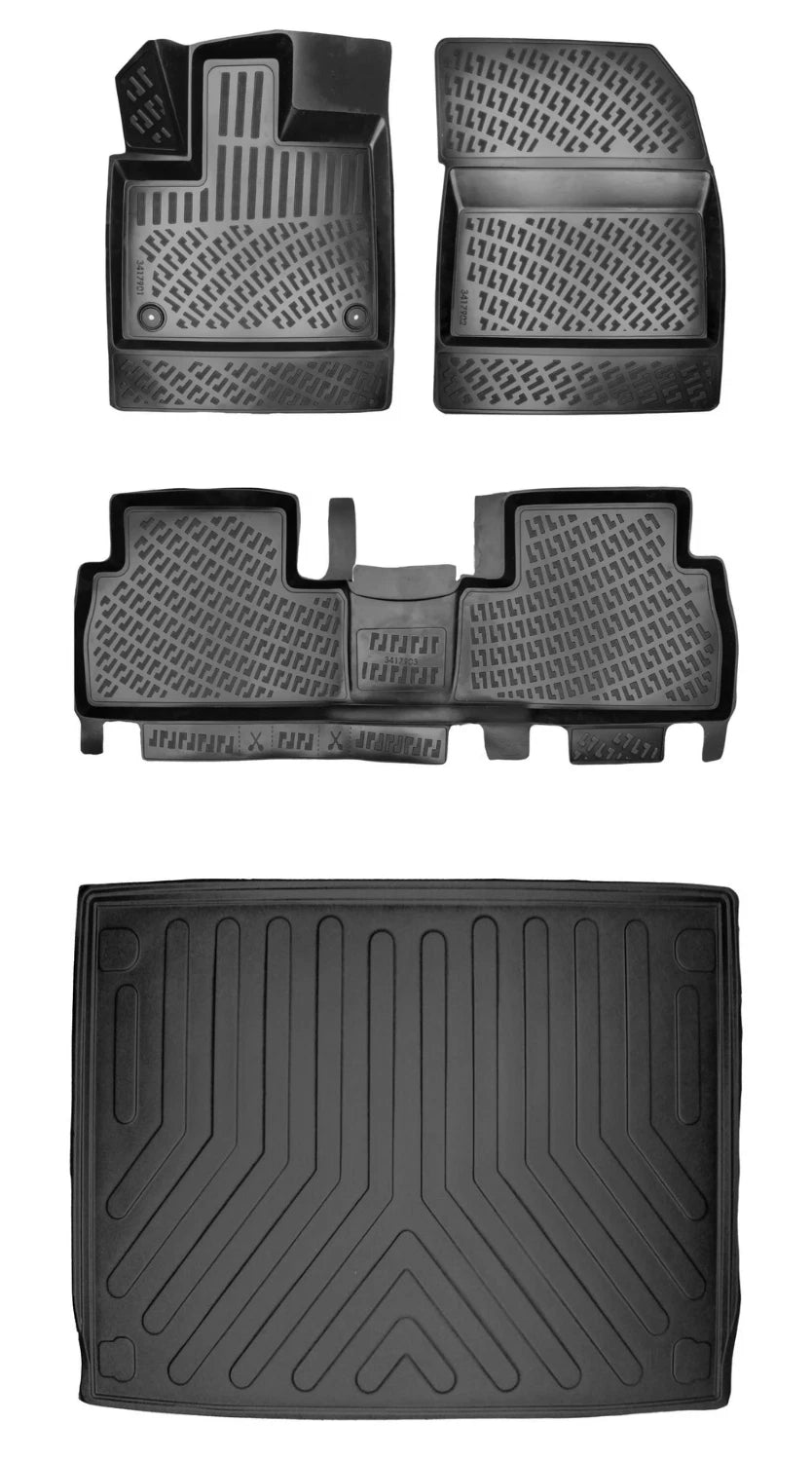 Rizline Fiat Doblo Seperatörlü (Demirli) 2023 Sonrası 3D Araca Özel Paspas ve Bagaj Havuzu Bmy