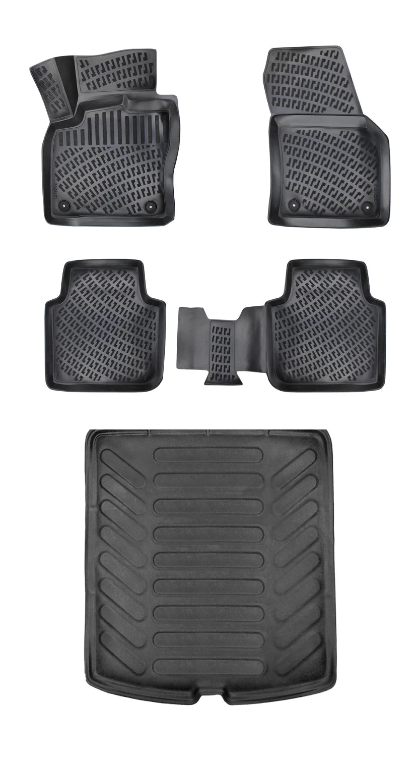 Rizline Skoda Kodiaq 2016-2023 3D Araca Özel Paspas ve Bagaj Havuzu Bmy