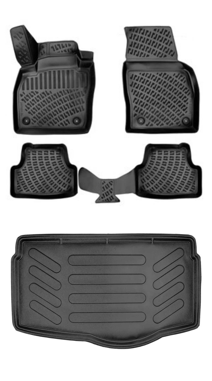 Rizline Volkswagen Polo 2023 Sonrası (Style/life Paket-(Alt) Bagaj) 3D Araca Özel Paspas ve Bagaj Havuzu Set Bmy