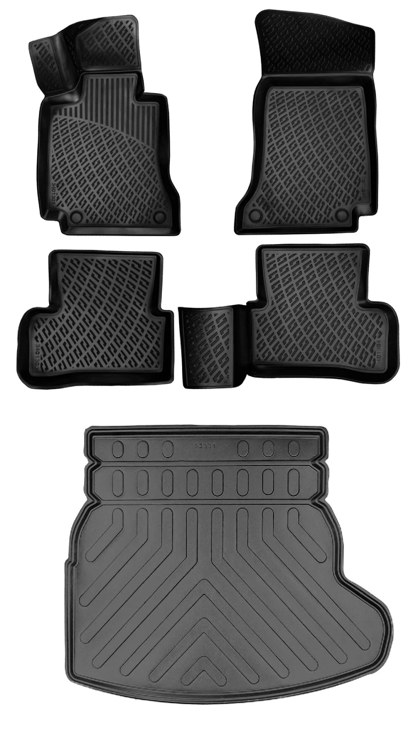 Rizline Mercedes C Serisi W205 Rampalı Kulaklı 2014-2021 3D Araca Özel Paspas ve Bagaj Havuzu Bmy