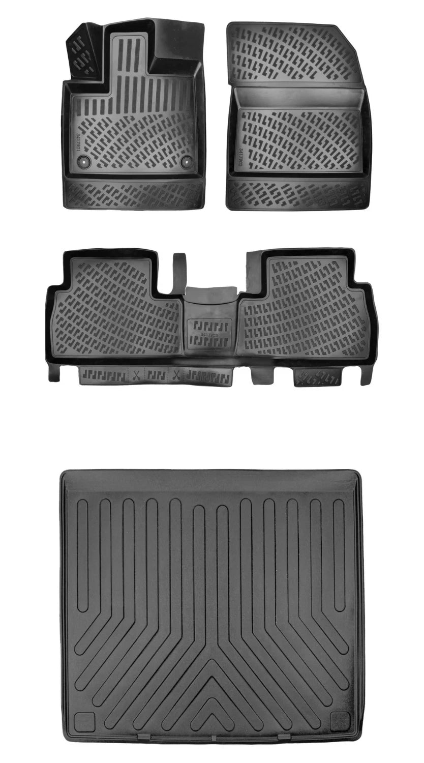 Rizline Opel Combo 2019 Sonrası (Katlanabilir Ön Yolcu Koltuğu Paspas)(Bagaj Demirsiz B.h.) 3D Araca Özel Paspas ve Bagaj Havuzu Set Bmy