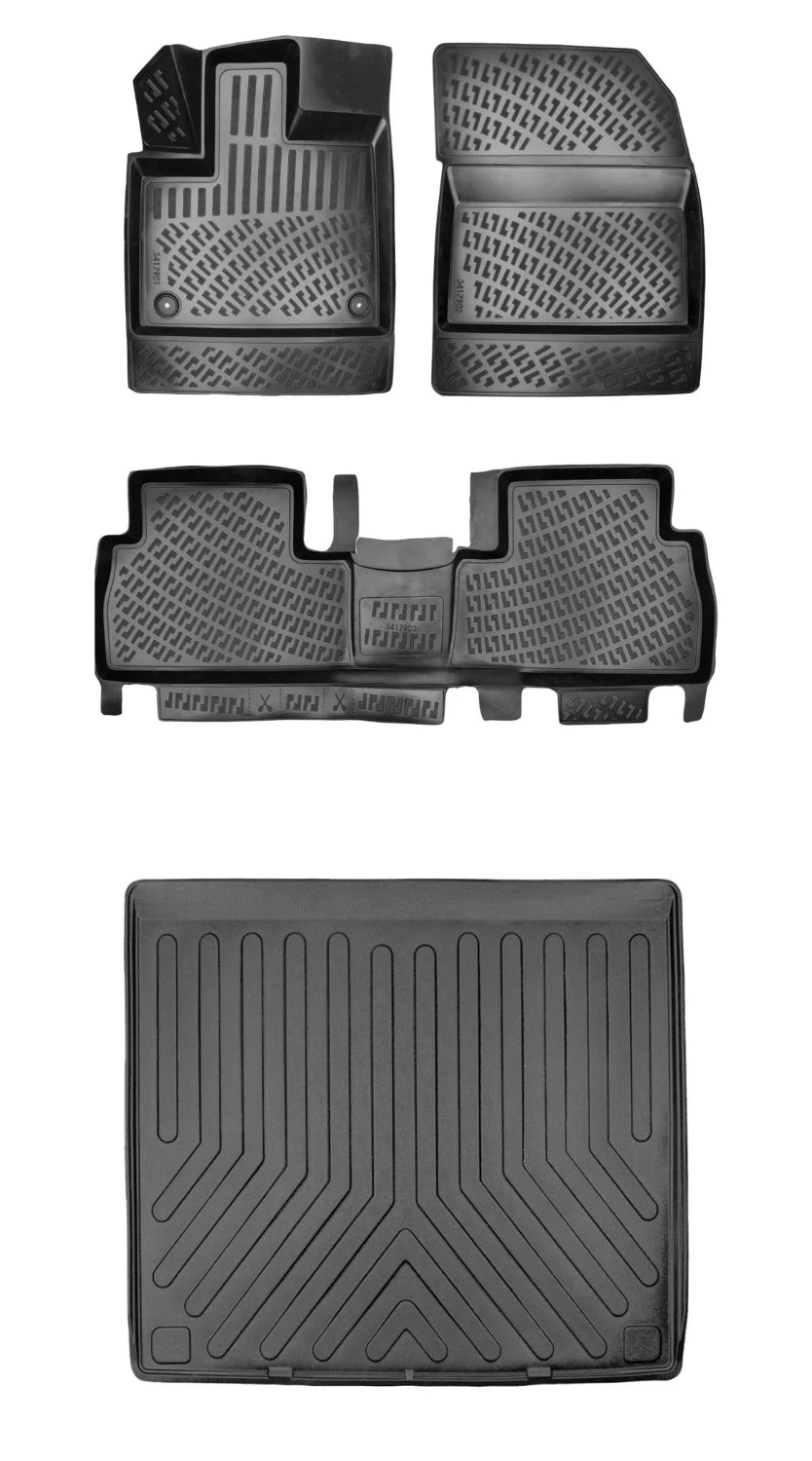 Rizline Peugeot Rifter 2019 Sonrası (Katlanamayan Ön Yolcu Koltuğu) (Bagaj Demirsiz) 3D Araca Özel Paspas ve Bagaj Havuzu Set Bmy