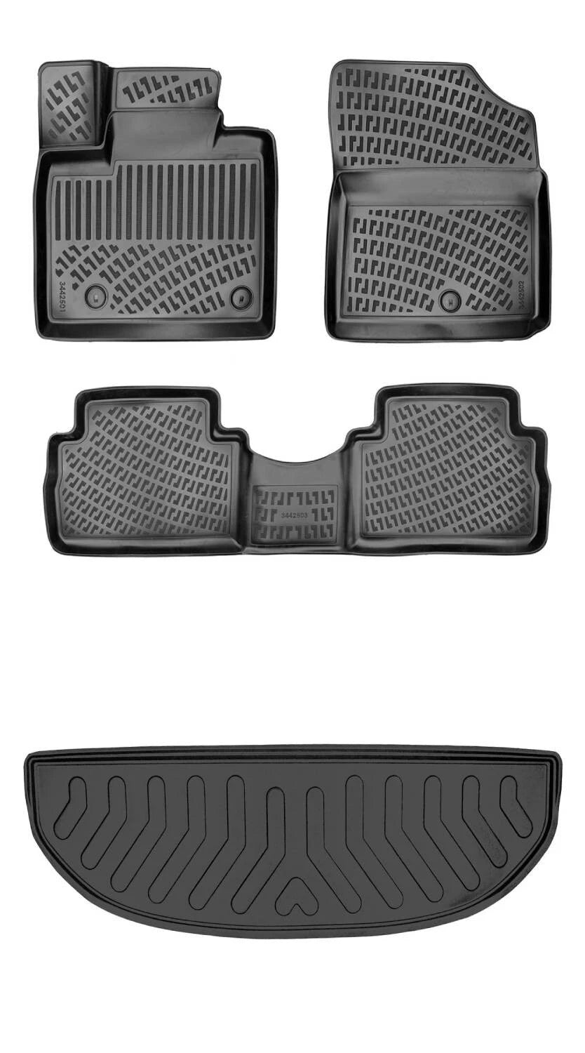 Rizline Hyundai Santafe Hybrid 7 Koltuklu 2020-2023 3D Araca Özel Paspas ve Bagaj Havuzu Bmy