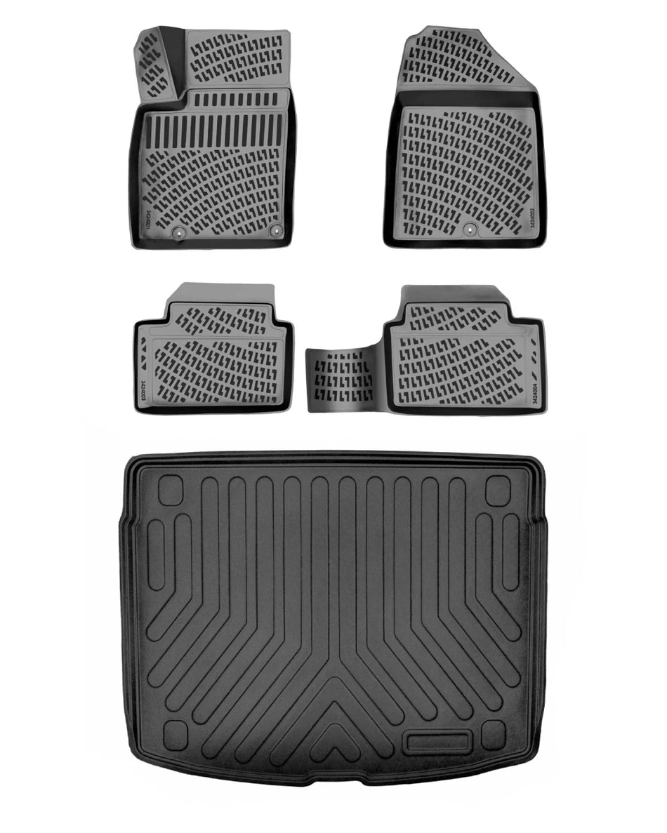 Rizline Kia Ceed Hb Yeni Logo Üst 2022 Sonrası 3D Araca Özel Paspas ve Bagaj Havuzu Bmy