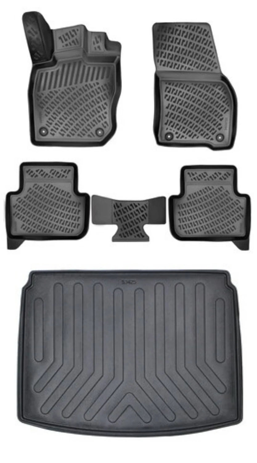 Rizline Volkswagen Tiguan 2024 Sonrası Stepneli-(Üst) Kademe 3D Araca Özel Paspas ve Bagaj Havuzu Set Bmy