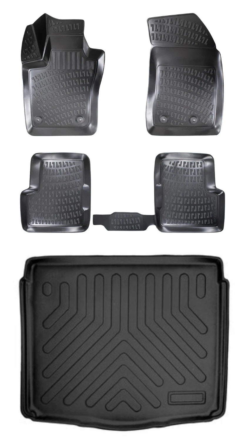 Rizline Jeep Renegade 2019 Sonrası (Sabit Zemin) 3D Araca Özel Paspas ve Bagaj Havuzu Set Bmy