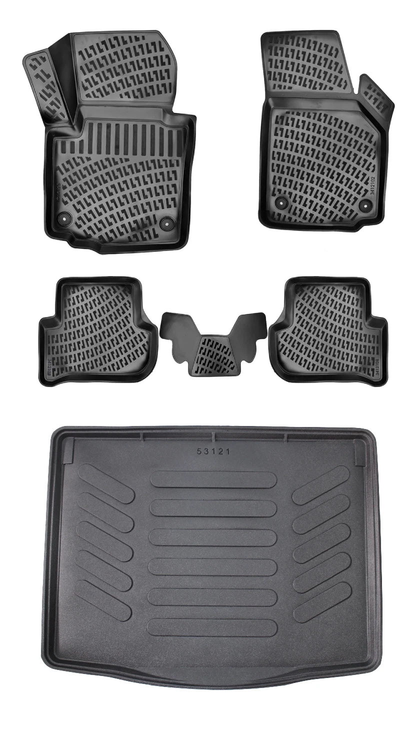 Rizline Skoda Yeti 2009-2018 3D Araca Özel Paspas ve Bagaj Havuzu Bmy