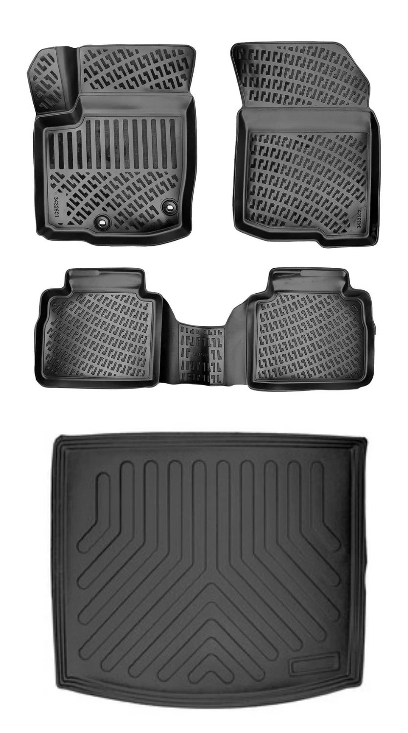 Rizline Suzuki S-Cross 2022 Sonrası (Alt) (Sabit Zemin) 3D Araca Özel Paspas ve Bagaj Havuzu Set Bmy