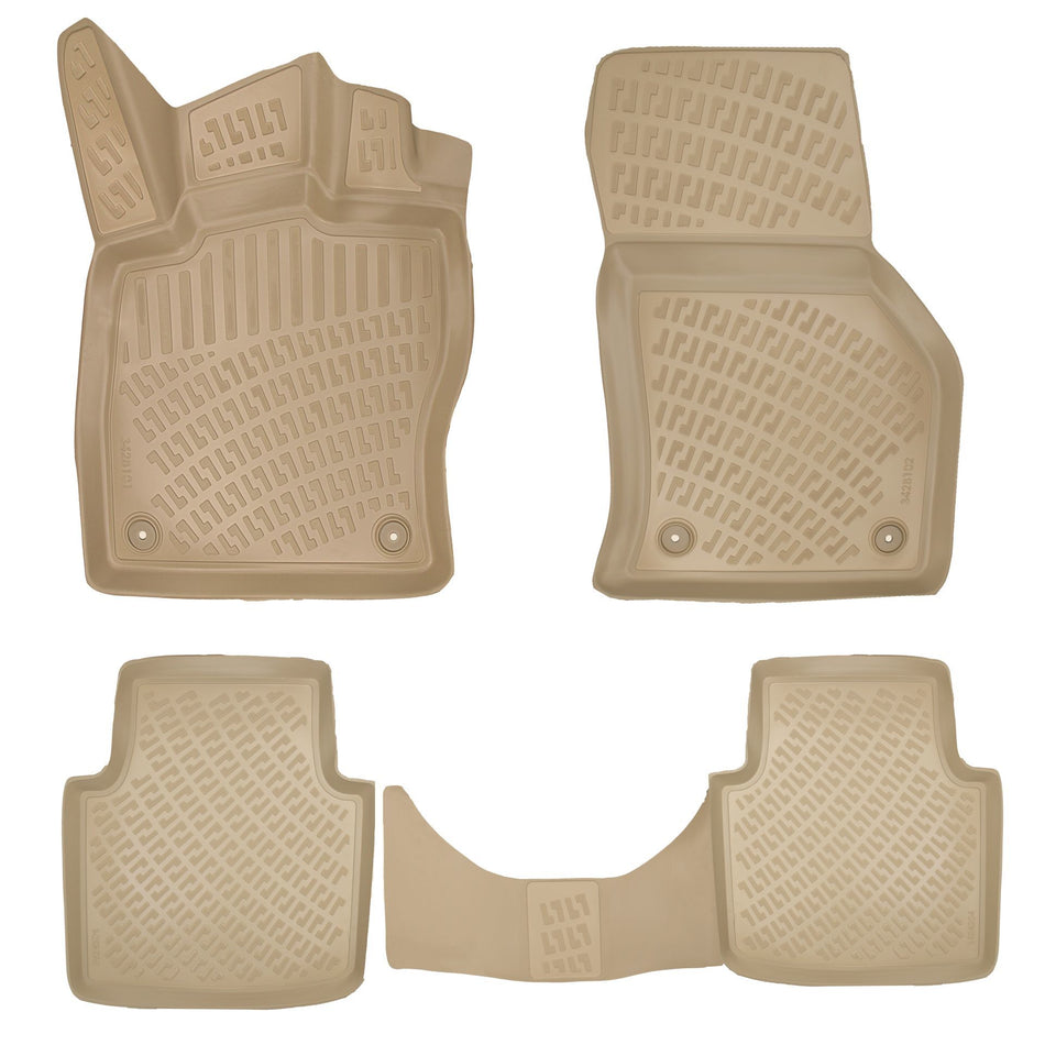 Rizline Skoda Super B 2015-2023 İle Uyumlu 3D Havuzlu Paspas Bej